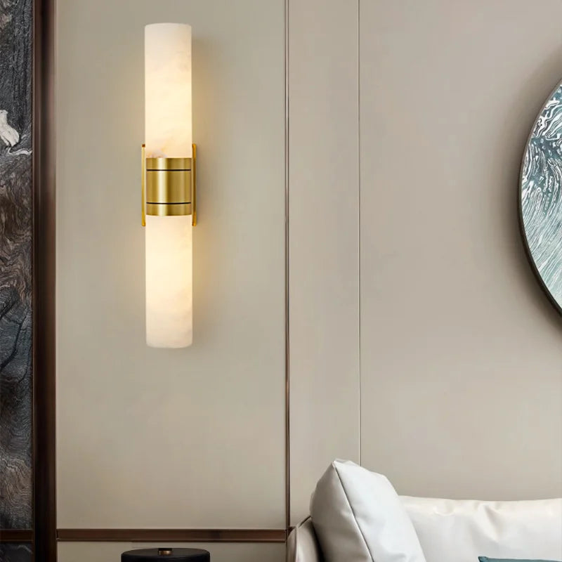 CopperGlow - Marmor Væglampe med Kreativt Design