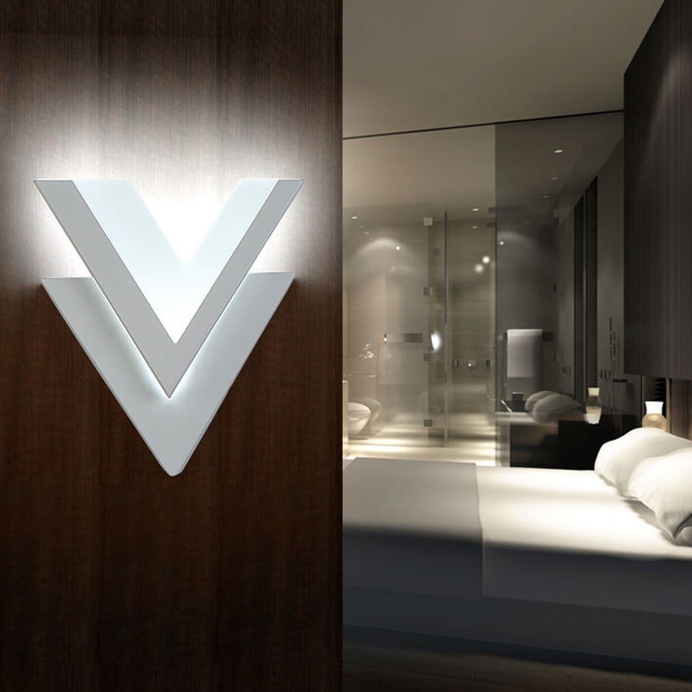 VGlow - Lampe murale LED avec forme en V créative