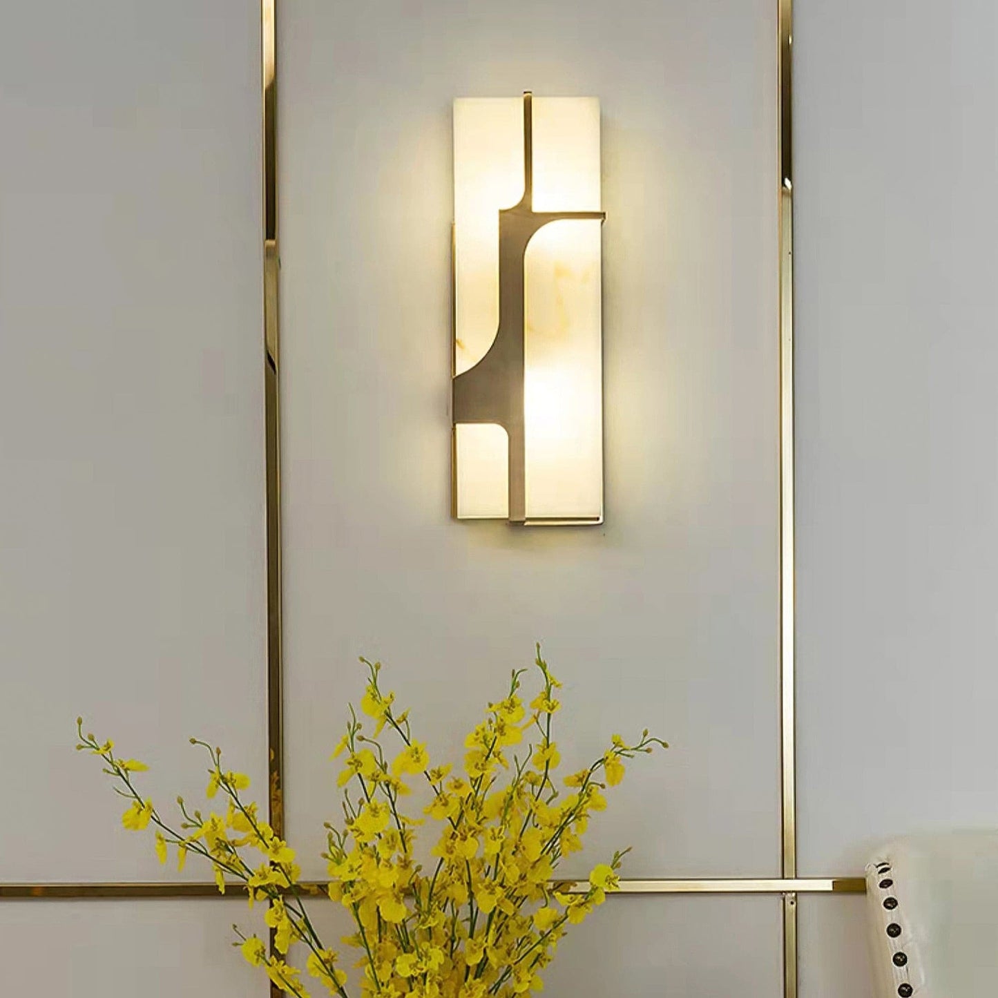 OpalGlow - Marmor Art Deco Wandleuchte