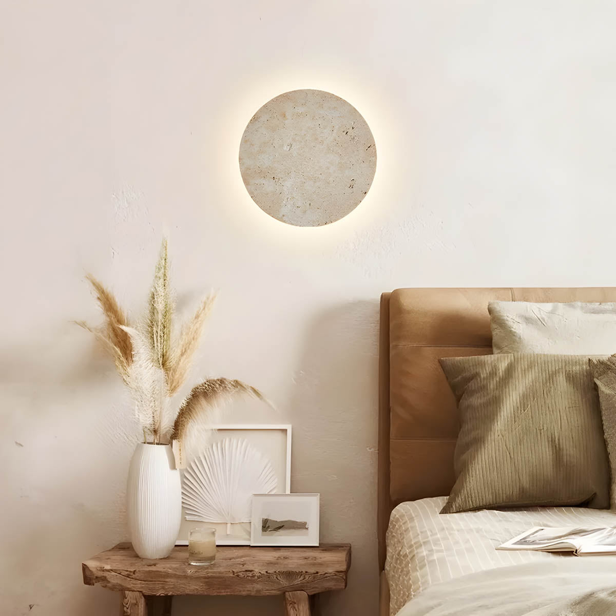 StoneGlo | Rund stenmur lampe