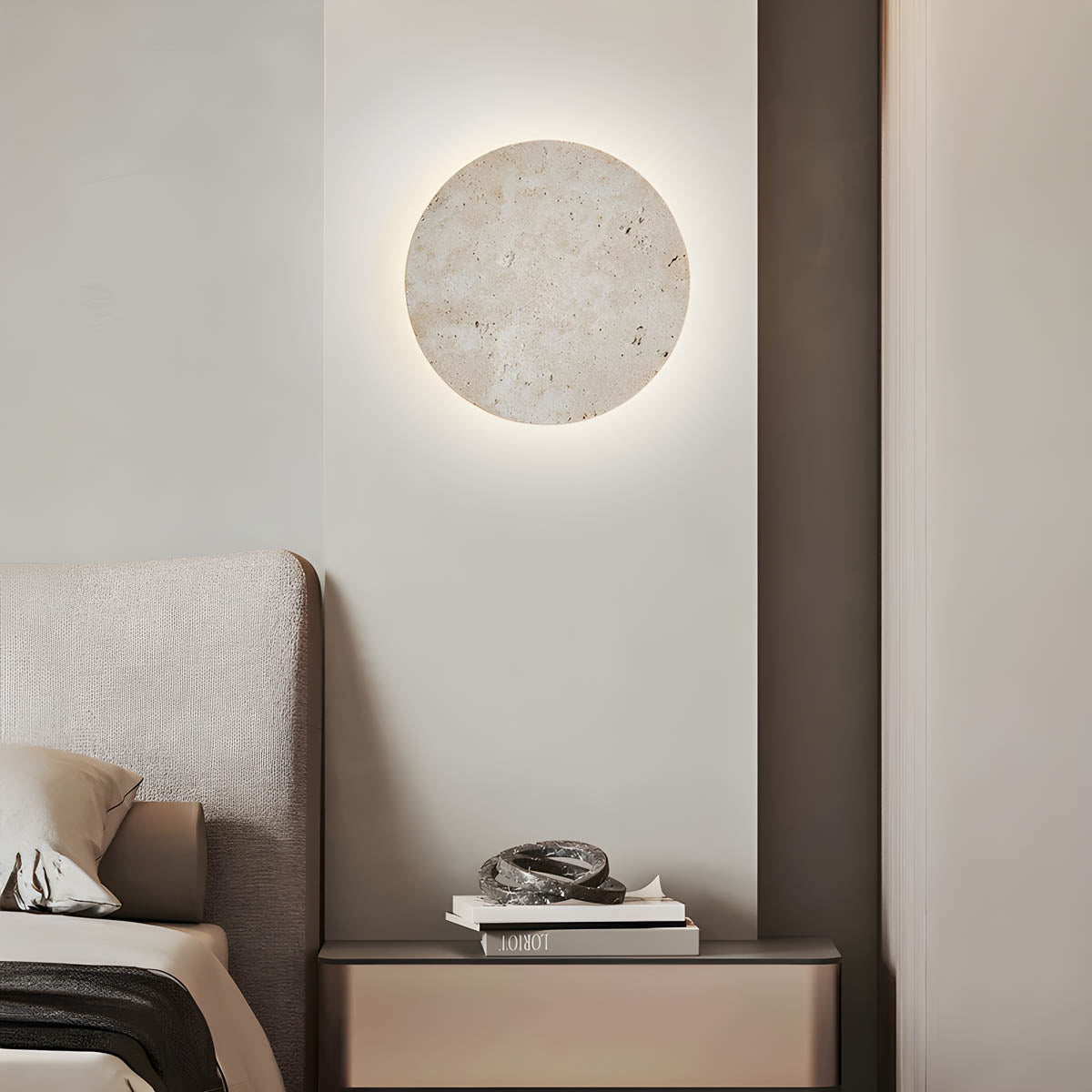 StoneGlo | Rund stenmur lampe
