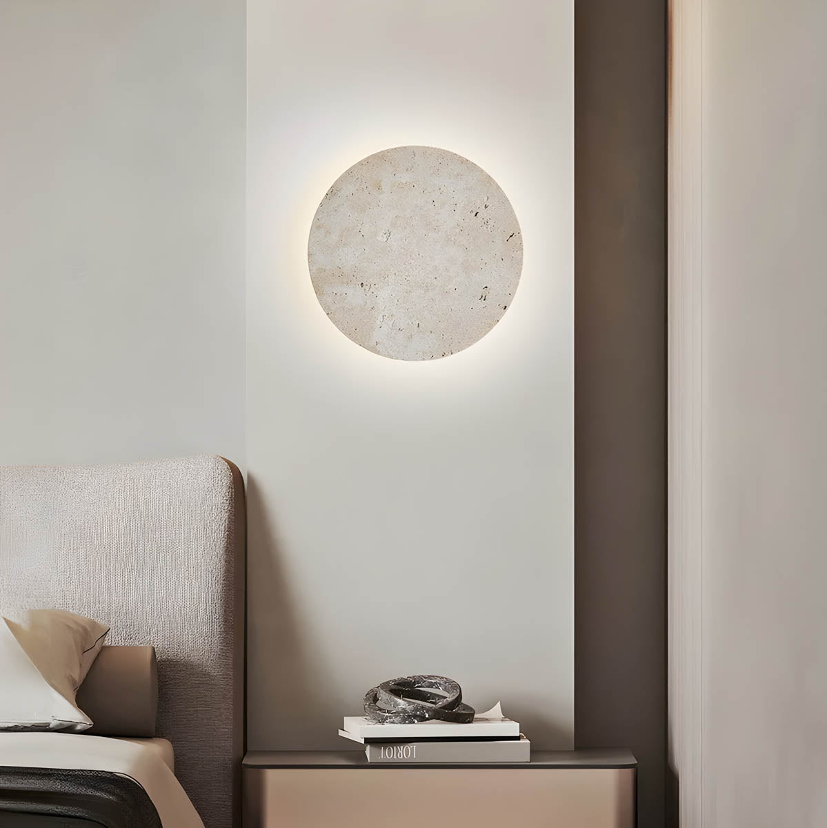 StoneGlo | Rund stenmur lampe