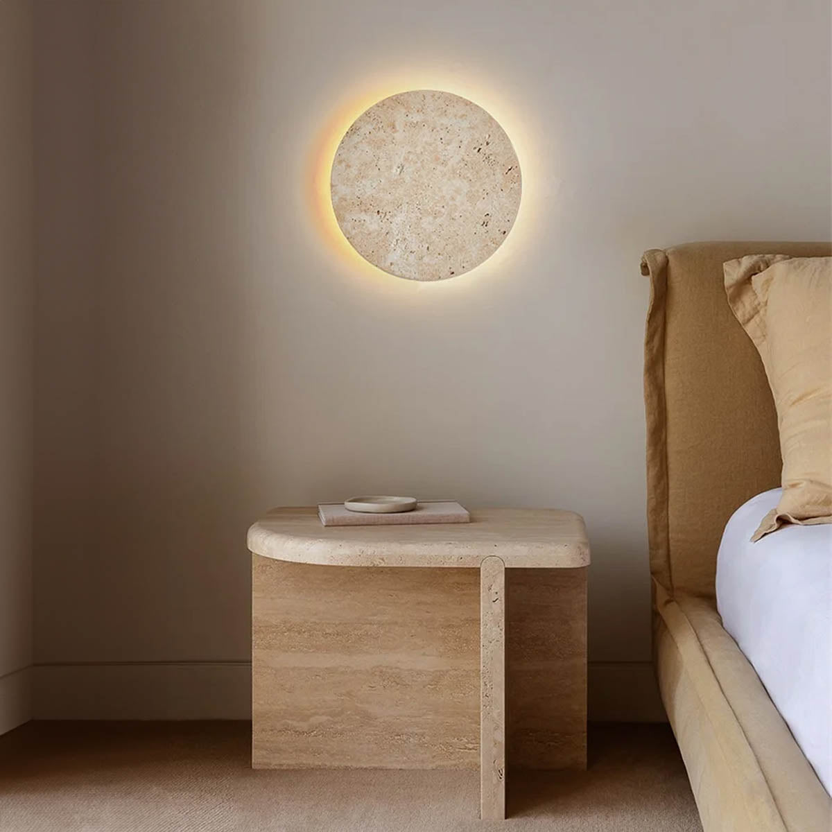 StoneGlo | Rund stenmur lampe