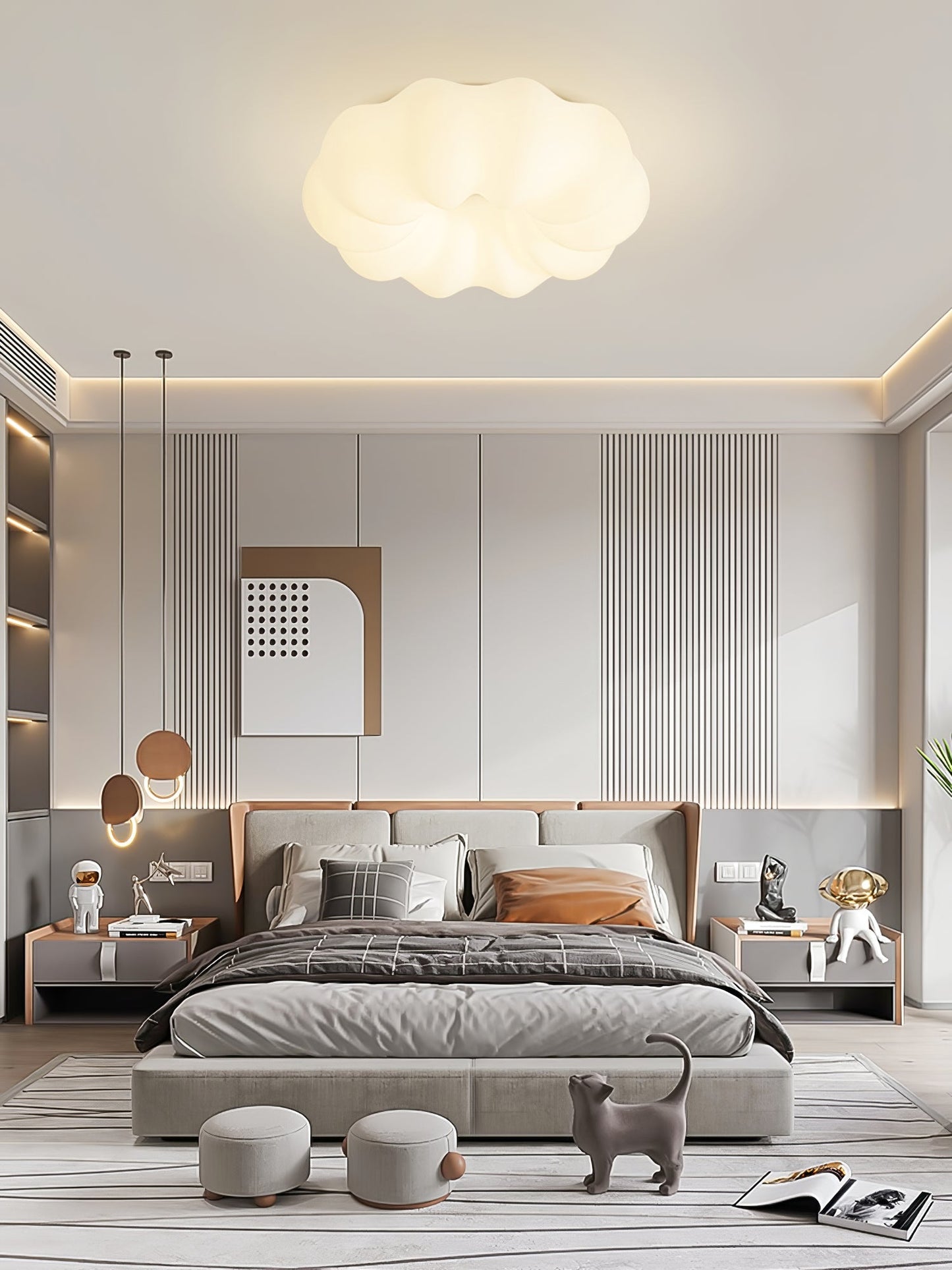 LuxeKumo - Ceiling Light with Subtle Japanese Design and Warm Light Distribution