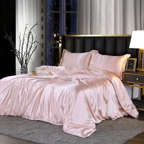 PureSilk - 4-teiliges Luxus-Bettwäsche-Set aus Seide