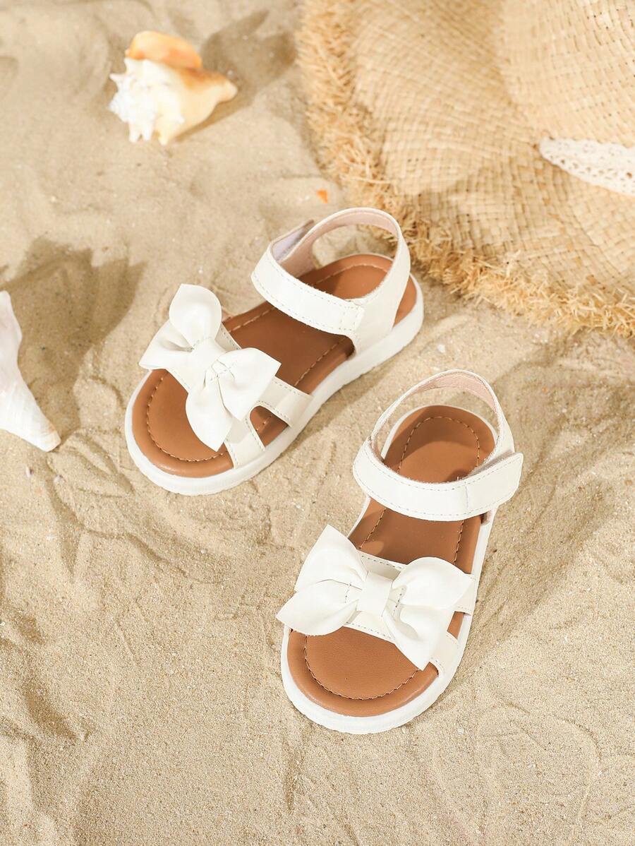 Sandales blanches Princess avec nœud pour filles
