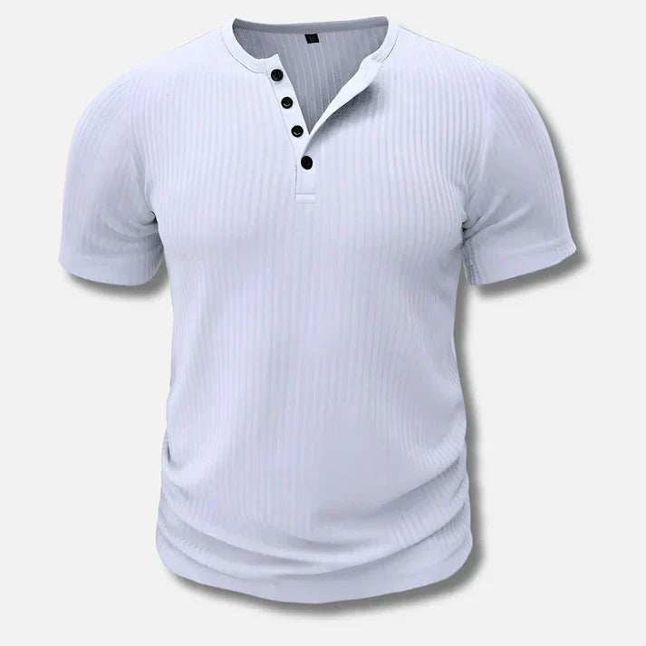 T-shirt homme avec fermeture à boutons