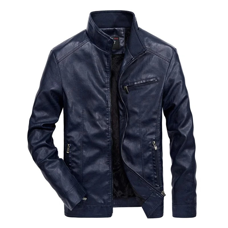 Veste en cuir pour homme - Veste de printemps pour homme - avec fermeture éclair