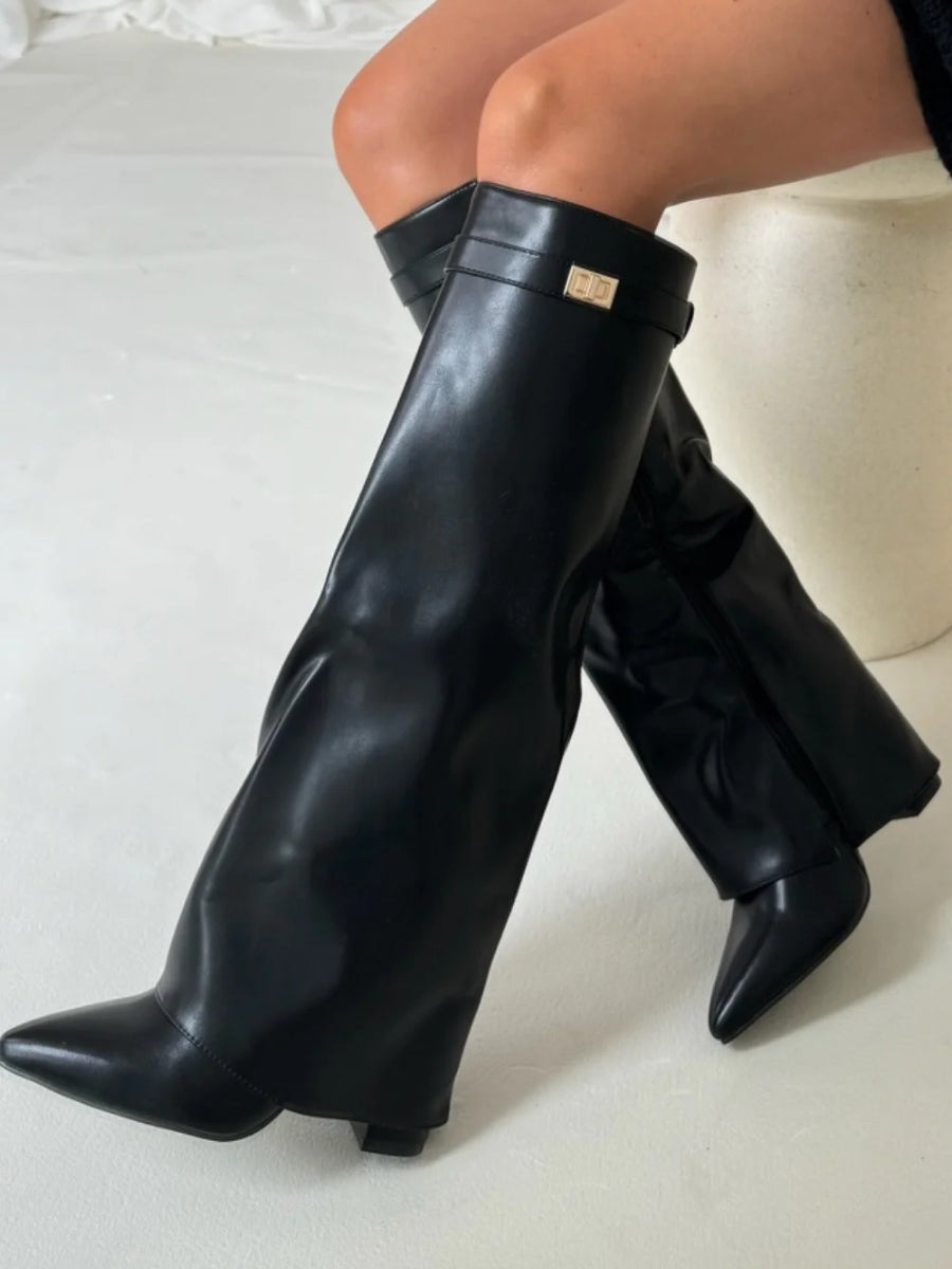 Bez - kniehohe Wildlederstiefel mit Absatz