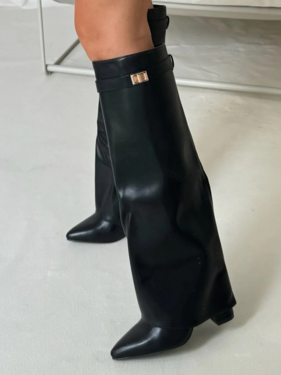 Bez - kniehohe Wildlederstiefel mit Absatz