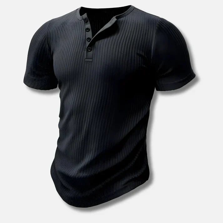T-shirt homme avec fermeture à boutons