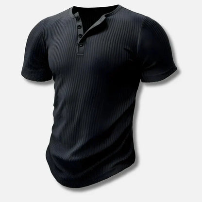 T-shirt homme avec fermeture à boutons