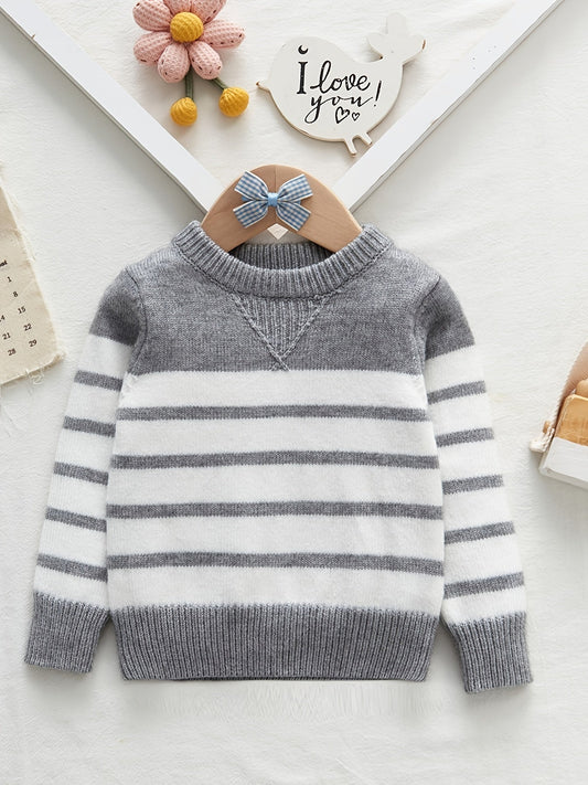 Pull rayé tricoté pour bébé tout-petit - Edrian
