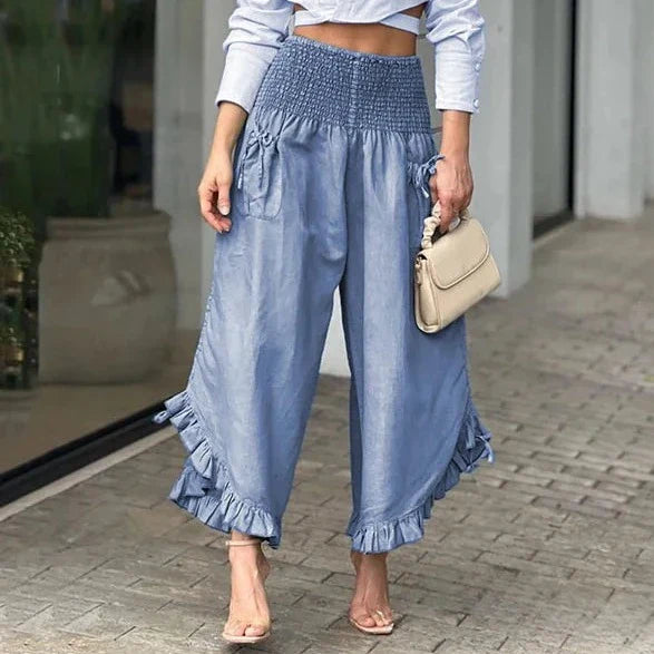 Pantalon large en lin pour femmes - Doriss