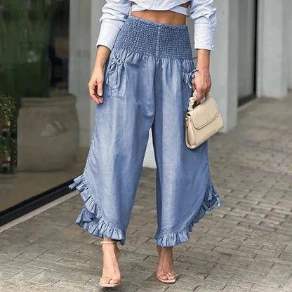 Pantalon large en lin pour femmes - Doriss