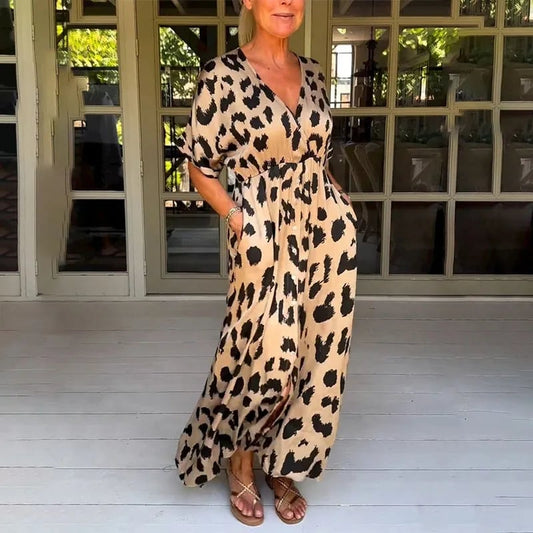 Robe longue à imprimé léopard - Esmee
