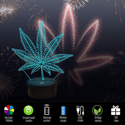 GlowLeaf - 3D Hampblad Nattlys