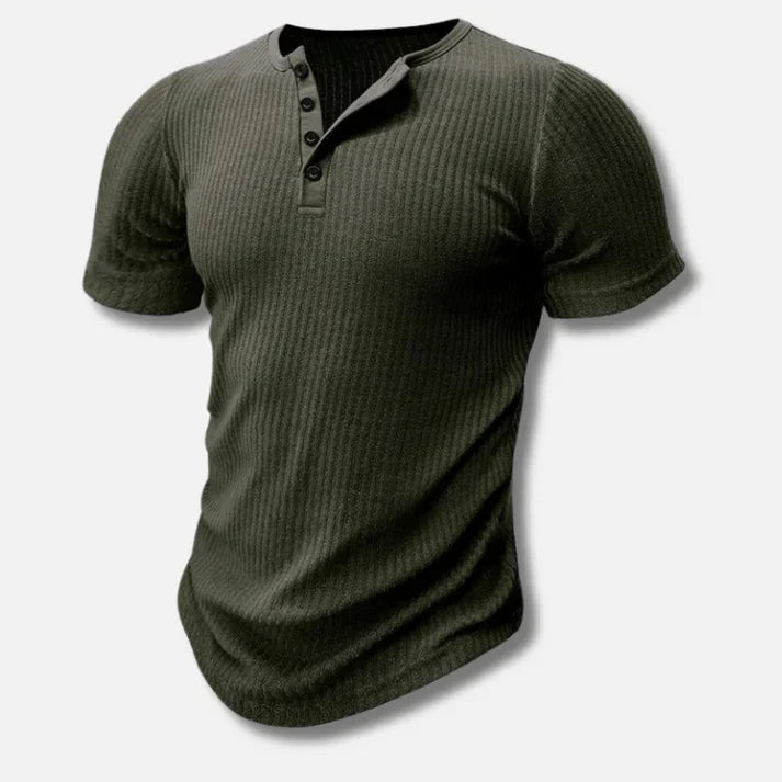 T-shirt homme avec fermeture à boutons