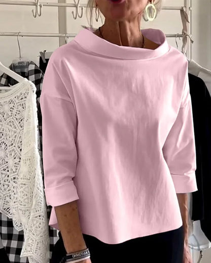 Miriam – Haut décontracté avec larges revers et demi-col pour un look élégant
