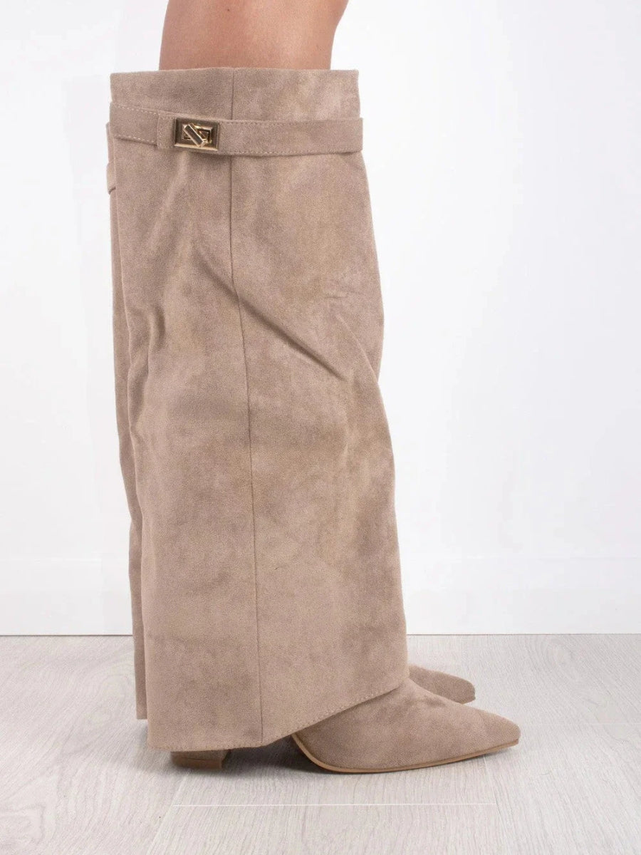 Bez - kniehohe Wildlederstiefel mit Absatz