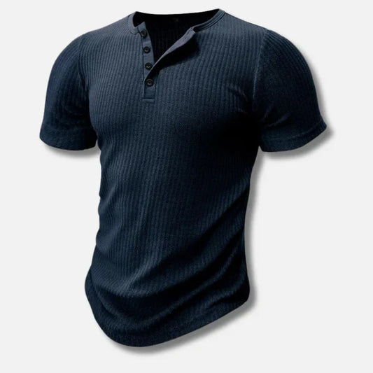 T-shirt homme avec fermeture à boutons