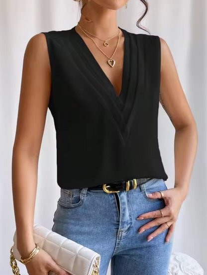 Violetta – Elegantes ärmelloses Top mit V-Ausschnitt für Damen