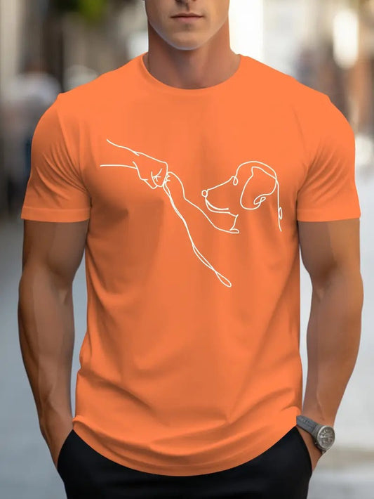 T-shirt homme à col rond avec impression amusante de chien et poing - Carl