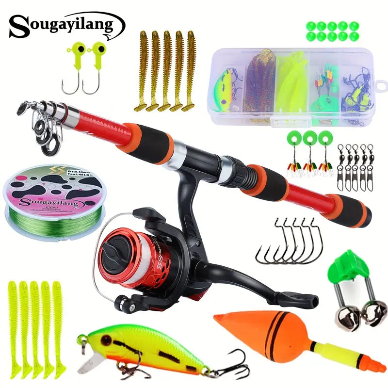 1.8m Telescopic Fishing Rod with Reel and Accessories