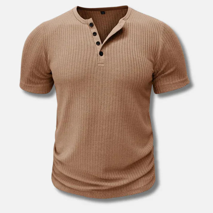 T-shirt homme avec fermeture à boutons