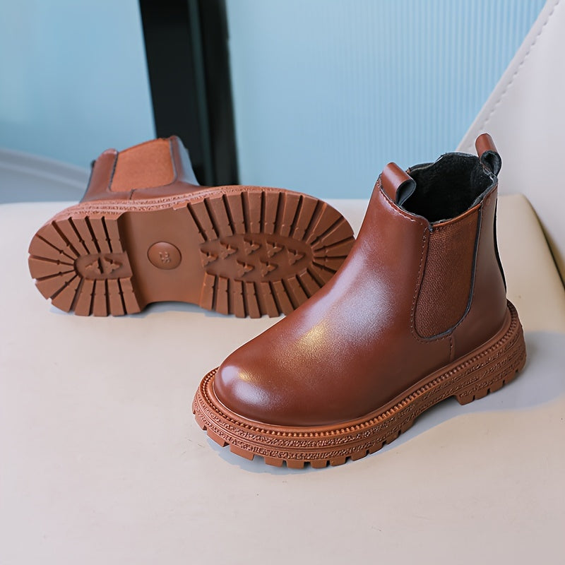 Bottes vintage robustes à cheville avec fermeture éclair pour filles - Icy