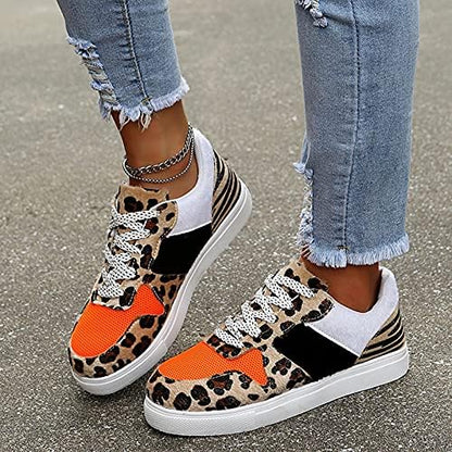 Pompe - Chaussures confortables pour femmes à imprimé léopard