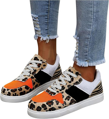 Pompe - Chaussures confortables pour femmes à imprimé léopard