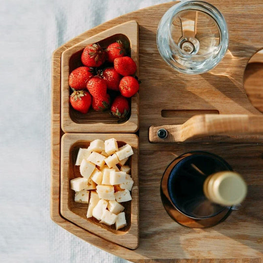WineCo - Bærbart Træ Picnic Vinbord