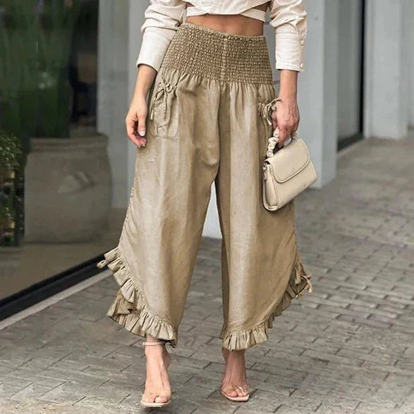 Pantalon large en lin pour femmes - Doriss