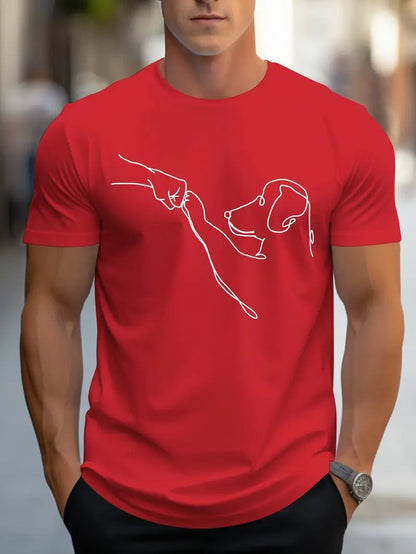 T-shirt homme à col rond avec impression amusante de chien et poing - Carl