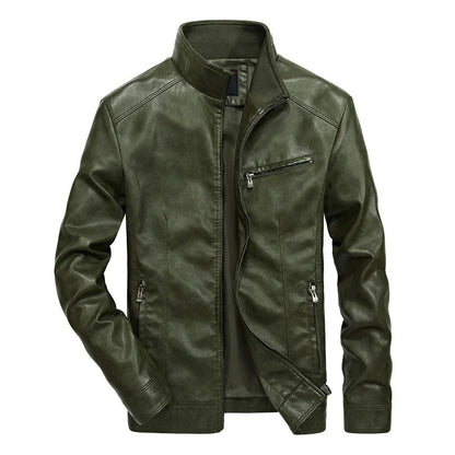 Veste en cuir pour homme - Veste de printemps pour homme - avec fermeture éclair