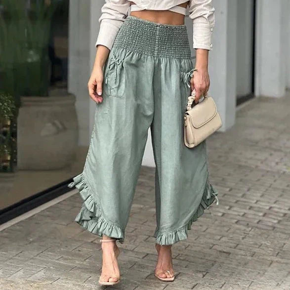 Pantalon large en lin pour femmes - Doriss