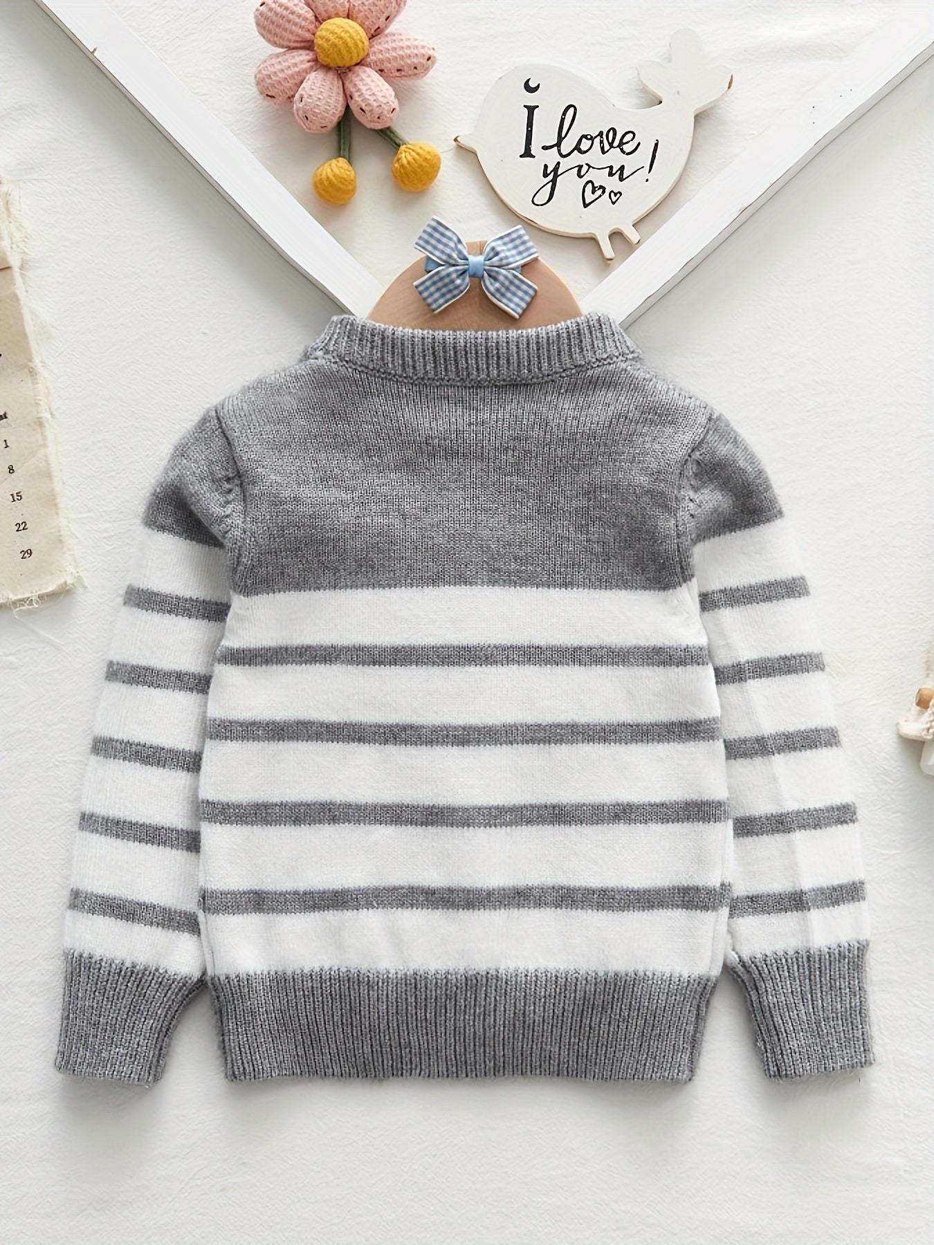Pull rayé tricoté pour bébé tout-petit - Edrian