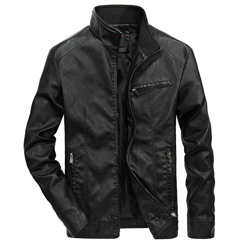 Veste en cuir pour homme - Veste de printemps pour homme - avec fermeture éclair
