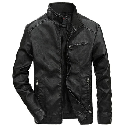 Veste en cuir pour homme - Veste de printemps pour homme - avec fermeture éclair