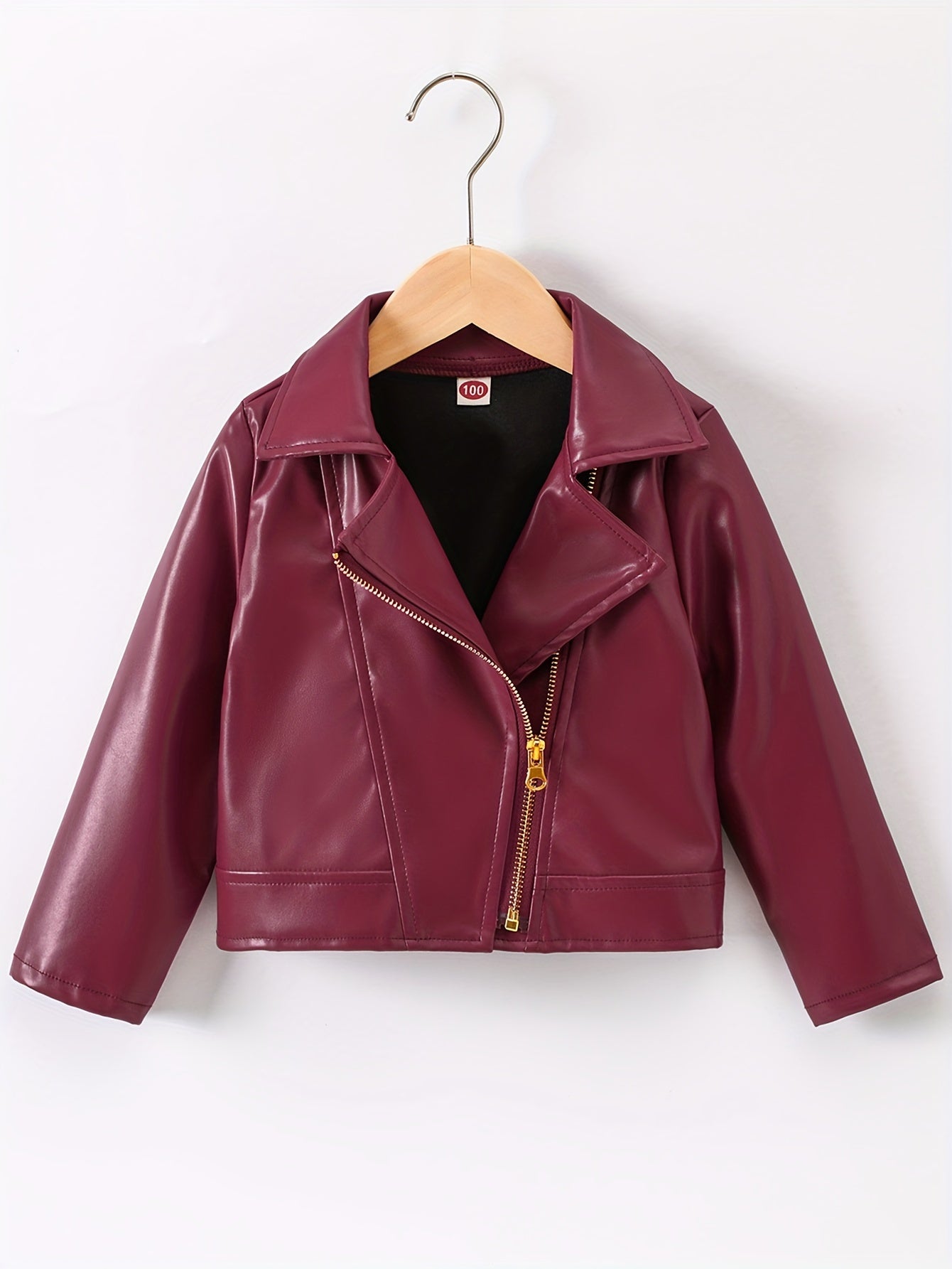 Veste à col retourné en cuir PU avec fermeture éclair asymétrique pour le printemps et l'automne - Zaira
