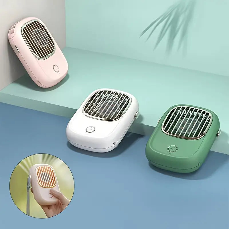 Mini ventilateur de cou - Rechargeable par USB - 6 heures sur une seule charge