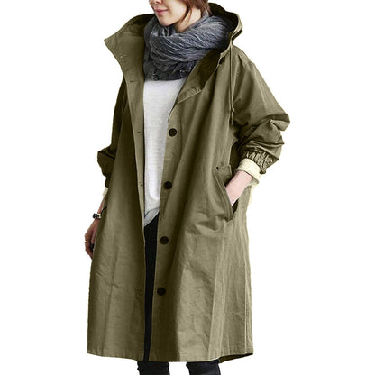 Veste de pluie mi-longue imperméable pour femmes - Rebka