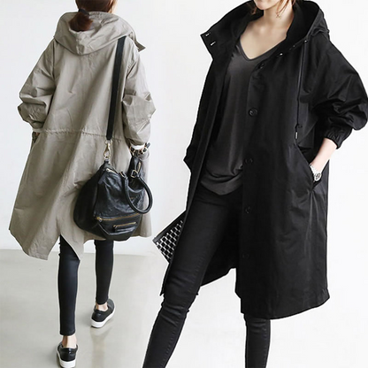 Veste de pluie mi-longue imperméable pour femmes - Rebka