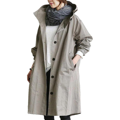 Veste de pluie mi-longue imperméable pour femmes - Rebka