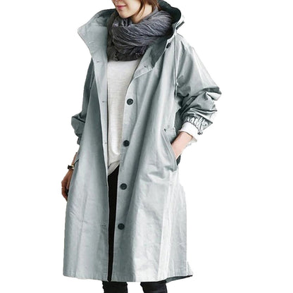 Veste de pluie mi-longue imperméable pour femmes - Rebka