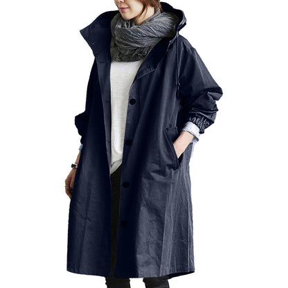 Veste de pluie mi-longue imperméable pour femmes - Rebka