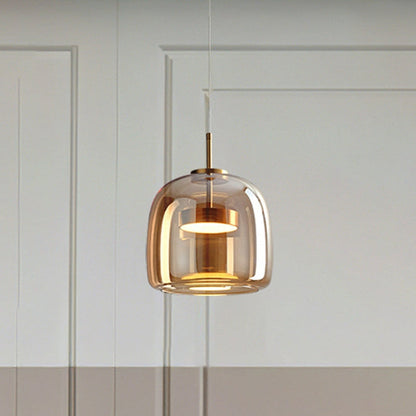 GleamGold - Lampes suspendues LED rétro en or faites de verre