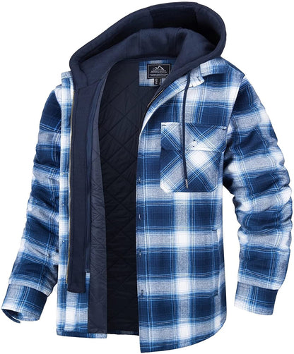 Veste à carreaux pour hommes avec capuche - Piolo