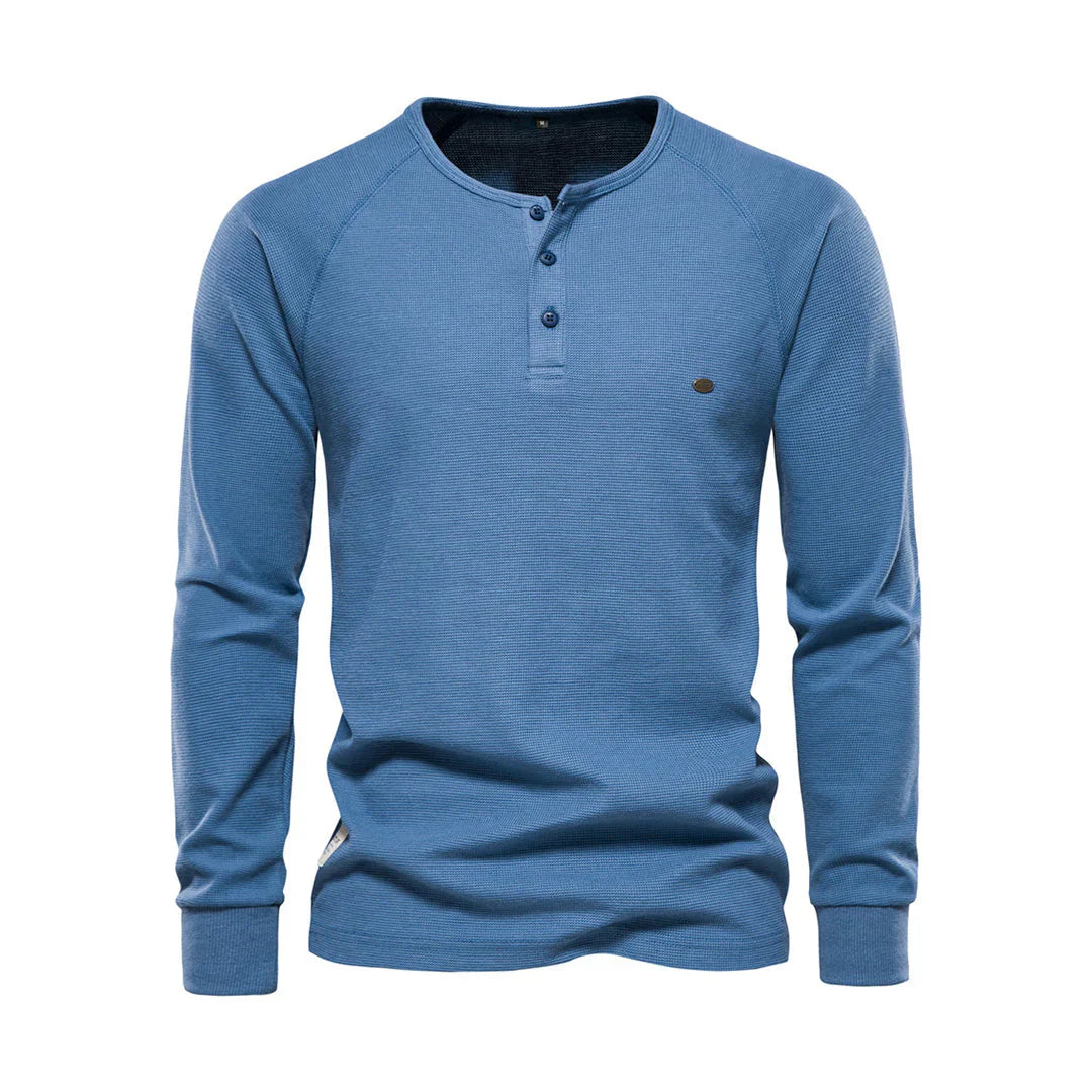 Chemise à manches longues pour homme avec col rond